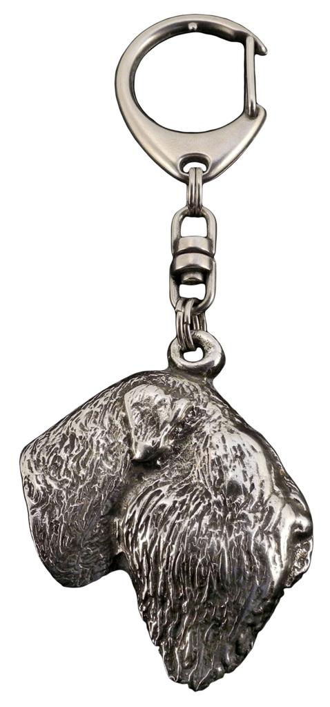 Black Russian Terrier, Chornyi Terrier - Silver-plated key ring with dog, handbag decoration, backpack pendant by Art-Dog brand