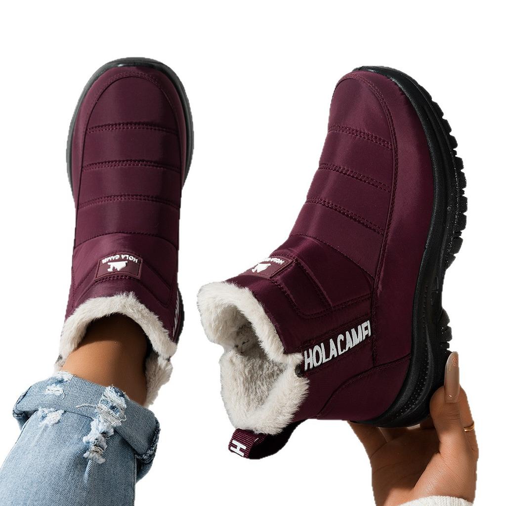 Dames Snøstøvler med Plattform Vinter Varme Vanntette Ankelstøvletter med Fôr Komfortable Gåsko Sklisikre Utendørs Korte Støvler for Kvinner