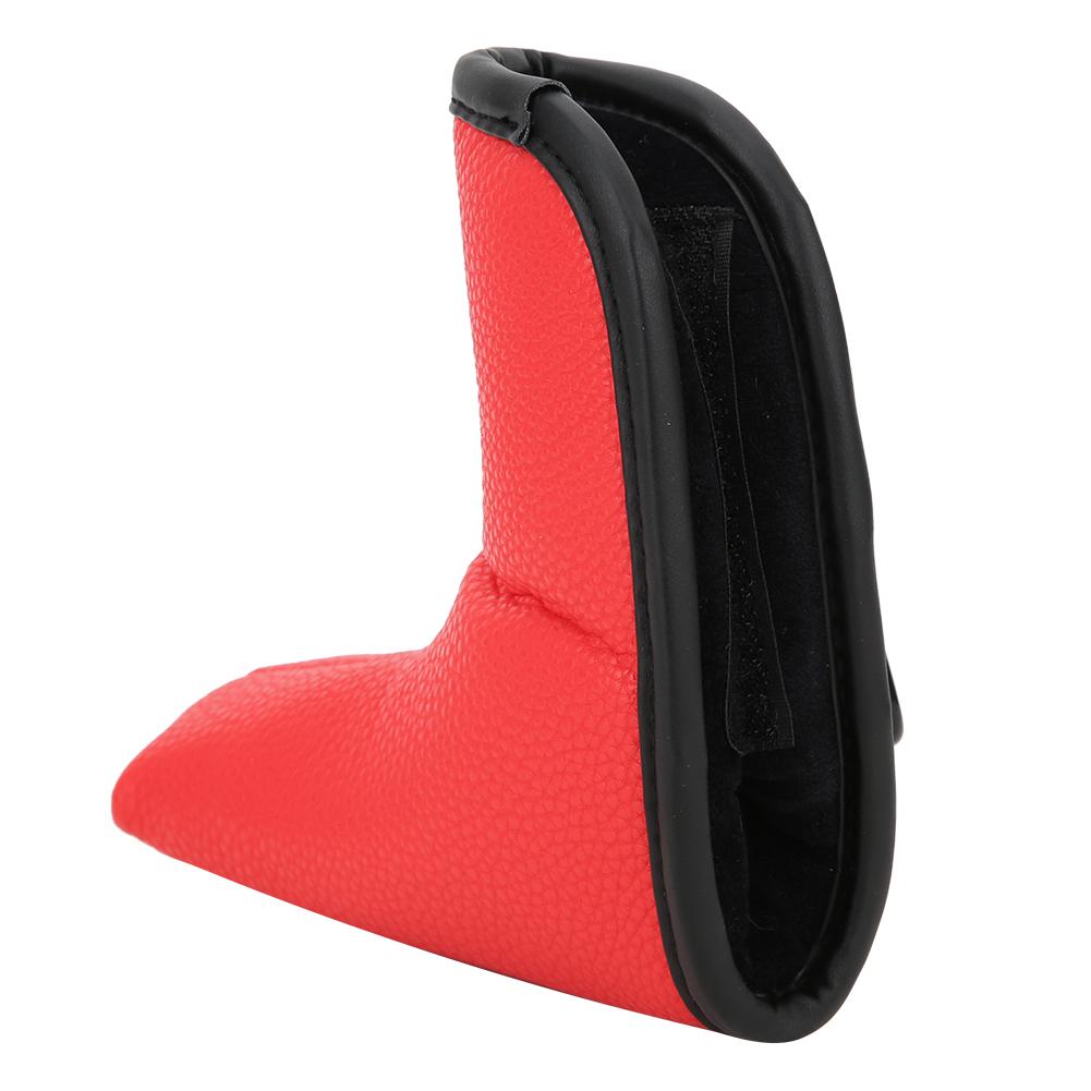 Golf L shape Putter Headcover Slotted Blank PU Waterproof Fabric Thicken Plush Protection(red )