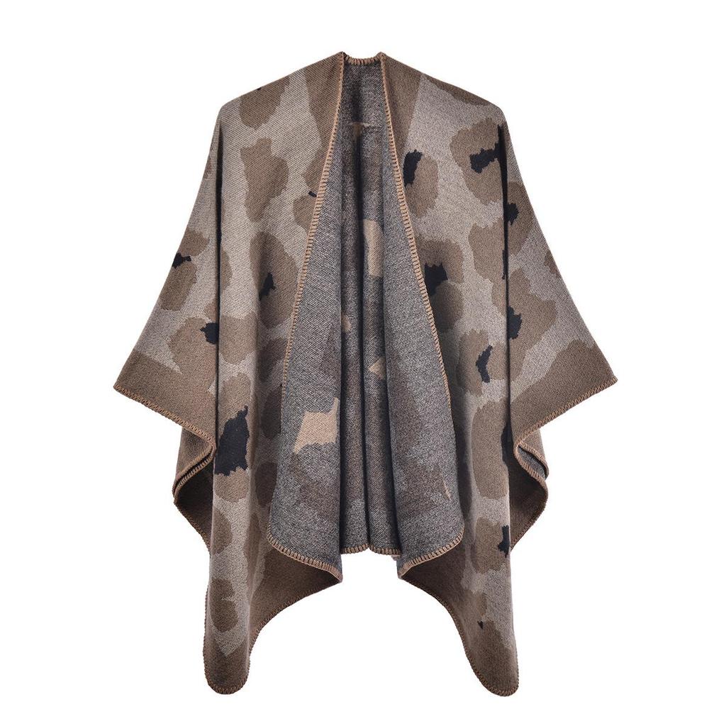 European & American Leopard Print Shawl: Autumn/Winter Imitation Cashmere Cape Scarf