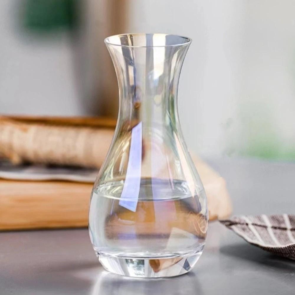 Slanted Mouth Transparent Glass Vase Water Droplet Shape Bud Vase Hydroponic Flower Vase Wedding