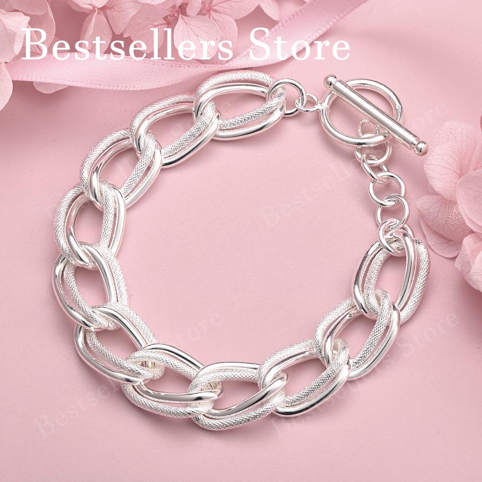 925 sterling silver 8-inch exquisite frosted knot bracelet, fashionable women s wedding accessories, jewelry party 20cm серебряный