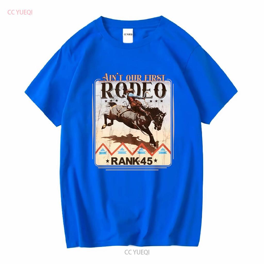 RANK 45 Mannen Rodeo Revival T-shirt RMFA24T70 BURG vintage Gewassen Unisex mode Stijlvol Casual Ademend Comfortabel