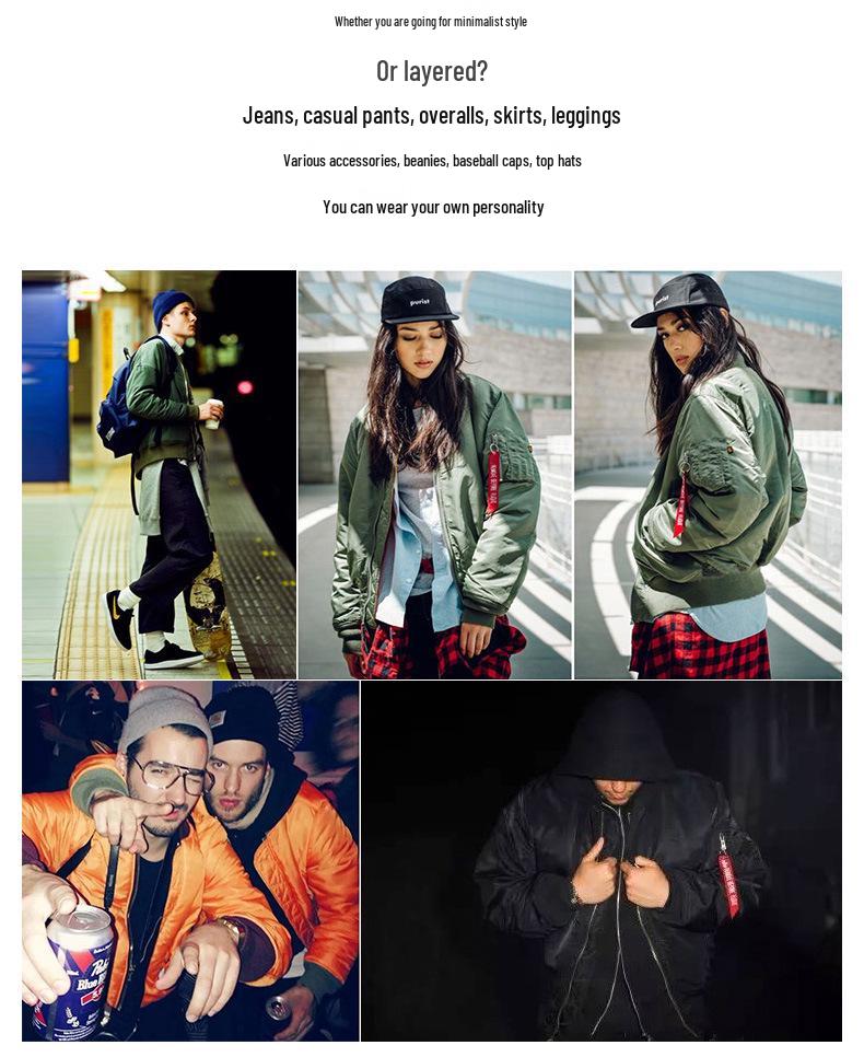 MA1 Air Force Bomber Jacket: Airplane & Tiger Embroidery, Plus Size, Workwear Outerwear