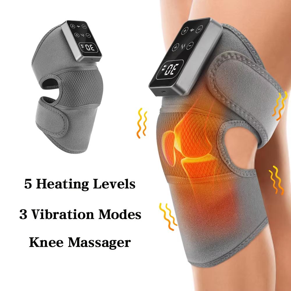 Электрический плечевой бандаж с подогревом, массажер для колена, вибромассажный пояс поддержки 3 в 1, массажер для плеча, локтя, горячий компресс