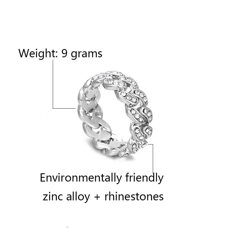 Men's Hip Hop Trendy Zircon Diamond Ring