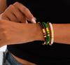 Retro Bamboo Enamel Stainless Steel Open Bangle - Women's European & American Luxury Jewelry