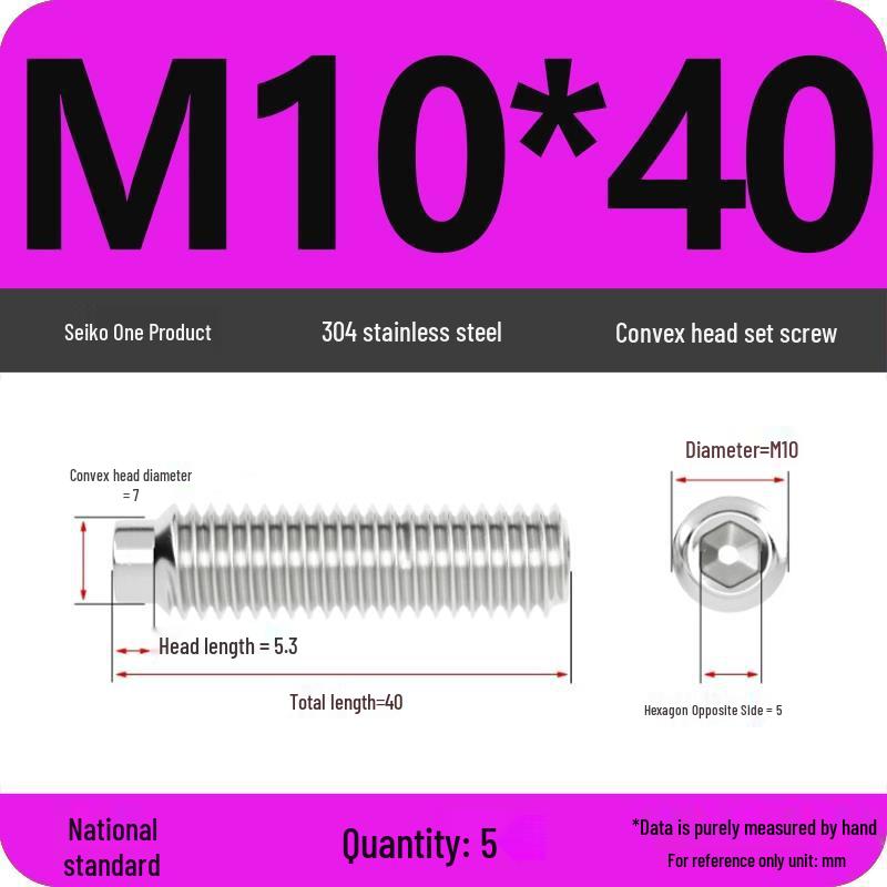 304 Stainless Steel Cup Point Grub Screw - Sizes M3 To M10
