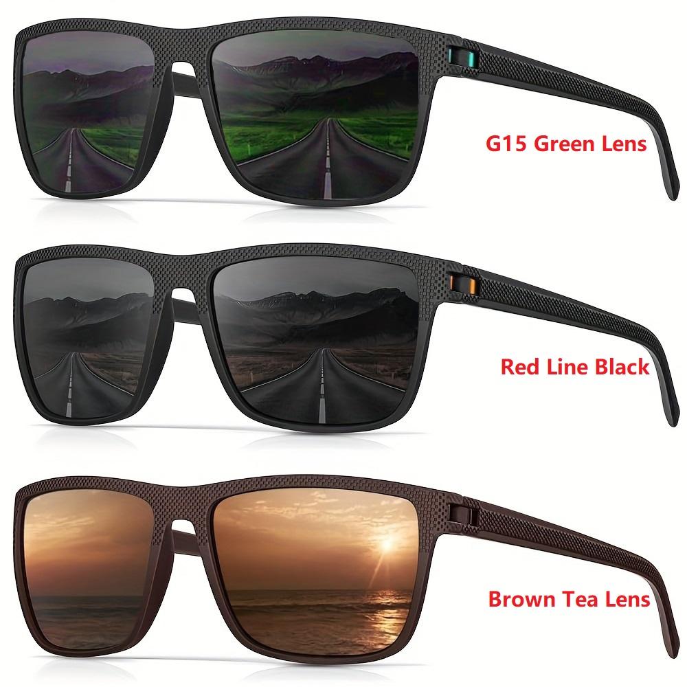 

3 pcs Square Polarized Sunglasses Men Women Fashion Reflective Coating Driving Fishing Sports Sun Glasses UV400 Other