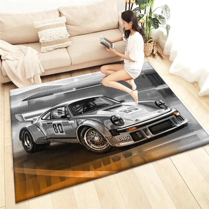 HD Racing Printed Carpet Anti Slip Living Room Rug, Sofa Mat & Chair Cushion Picnic Camping Lounge Mat for Home Decor