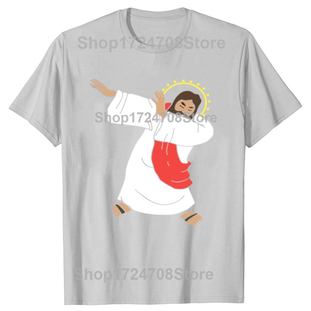 Lustiges Dabbing Jesus Klassisches Grafik-T-Shirt für Herren Damen Mode Lässiges T-Shirt 100% Baumwolle Locker Übergröße Weihnachts-T-Shirt