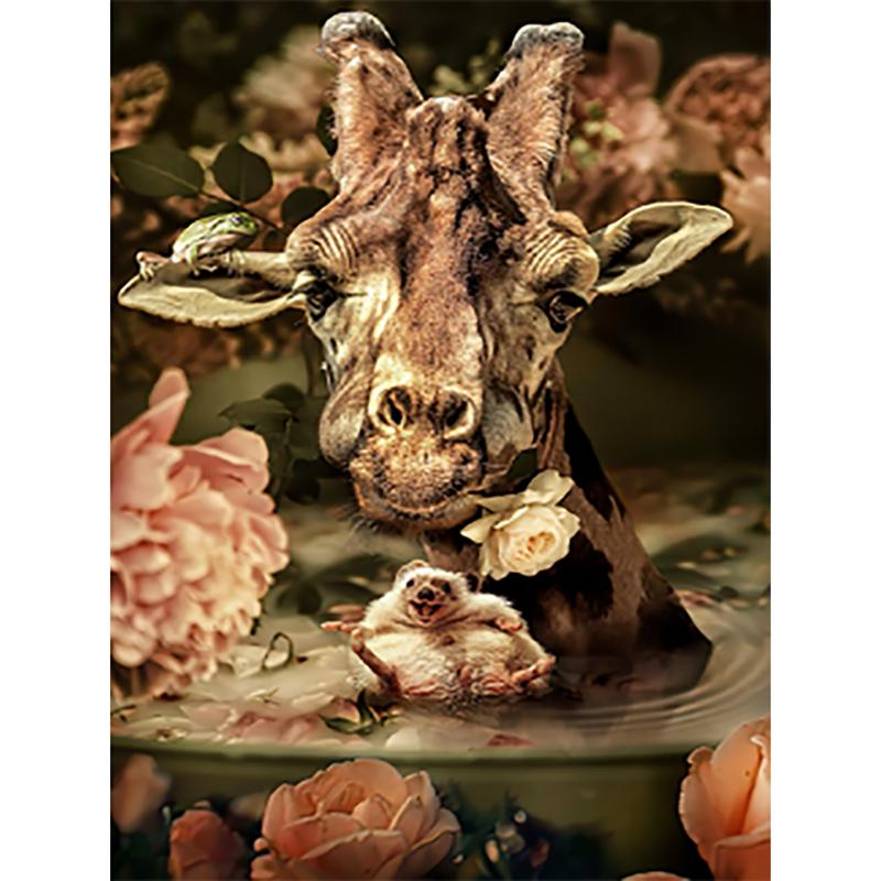 Full Round Drill 5D DIY Animals Tiger Diamond Painting Flower Fox Diamond Embroidery Cross Stitch Christmas Decoration