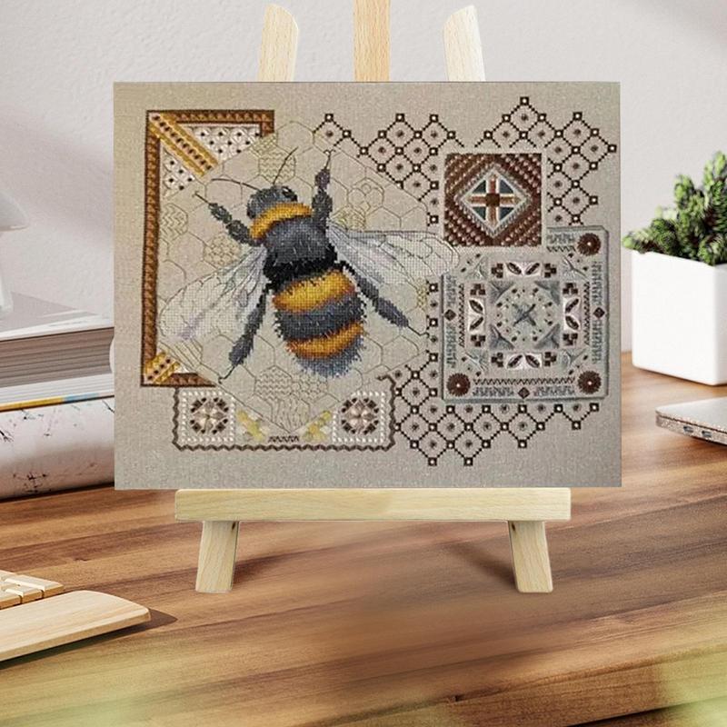 Beginner Embroidery Kit For Adults Embroidered Thread Hoop Needle Scissor Bee Pattern Animal Embroidery Kit For Sewing