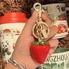 Resin Strawberry Keychain Bag Pendant, Women'S Bag Accessory, Exquisite Car Keychain Pendant