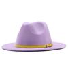 New spot European and American flat-brimmed felt jazz hat, British gentleman's retro woolen fashion felt hat