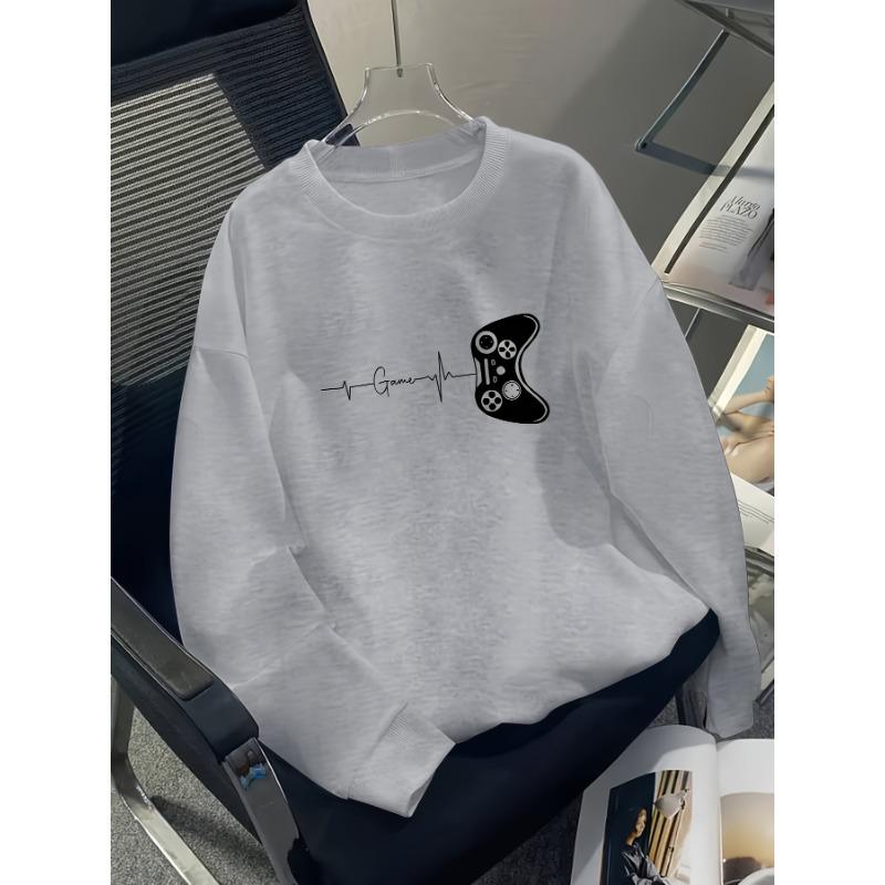 European sizes Boys' Print Pattern Casual Sport Autumn Winter Long-Sleeve Sweatshirt, Warm Round Neck Top, Outdoor Wear.