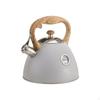 Tea Kettle with Water Gauge Woodwooden-Finish Whistling Spout