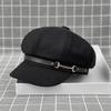 Wool, Octagonal Hat, Women'S Trendy British Retro Metal Buckle, Beret, Literary And Art Newspaper, Children'S Hat