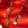 European & American Christmas Festival DIY Multi-Accessory Enamel Zirconia Necklace, 18K Gold-Plated Stainless Steel, Christmas Tree & Santa Styles.