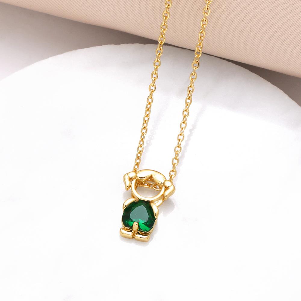 SongYi Dainty 18K Real Gold Plated Heart Necklace Copper Cubic Zirconia Love Pendant Minimalist Clavicle Chain Jewelry for Women