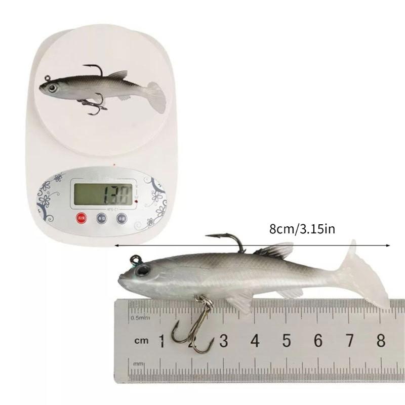 5Pcs Soft Plastic Lures Pre-Rigged Swimbaits Paddle Tail Swim Baits for Freshwater and Saltwater Fishing Tackle
