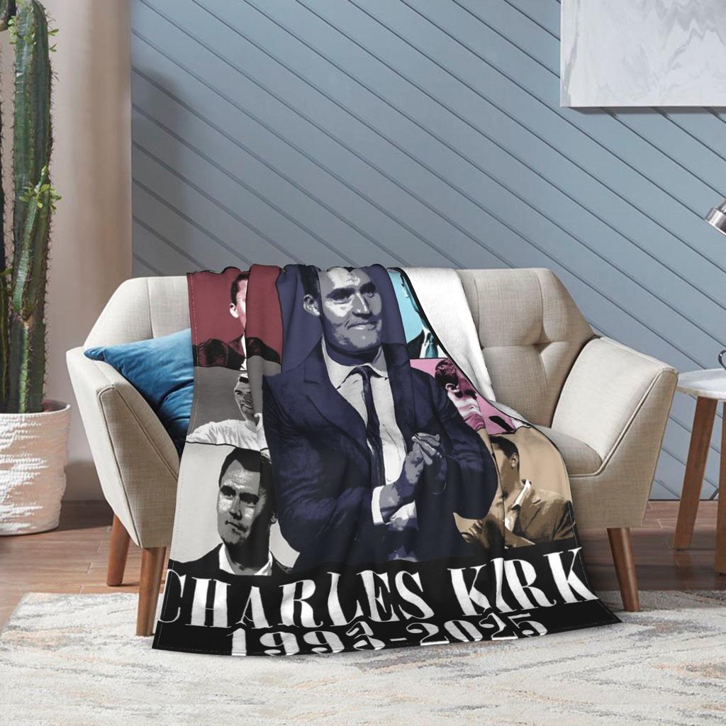 Charlie Kirk Freedom Signature Blanket Multiple Sizes Super Soft and Warm A True Patriot Throw Blankets for Sofa Couch and Bed