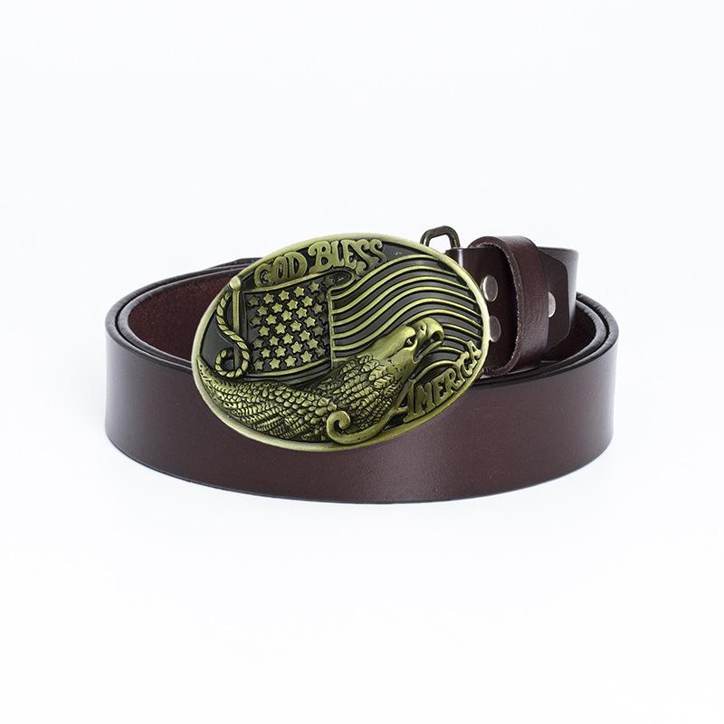 Bronz Nokta Boya Kartal Tokalı Kemer Amerikan Bayrağı Moda Bayrağı Kemer