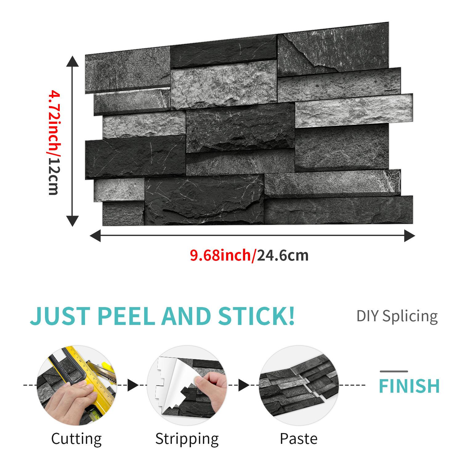 

12PCS Marble Splicing Tile Stickers Self Adhesive Wall Sticker Kitchen Bathroom waterproof And Oil Wallpapers Home Decoration