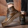Fashion Outdoor Thick Sole Men Motocross Boots Fashion Men's Handmade Boots High Top Casual Shoes for Men Designer Anti-Slip Ankle Boots