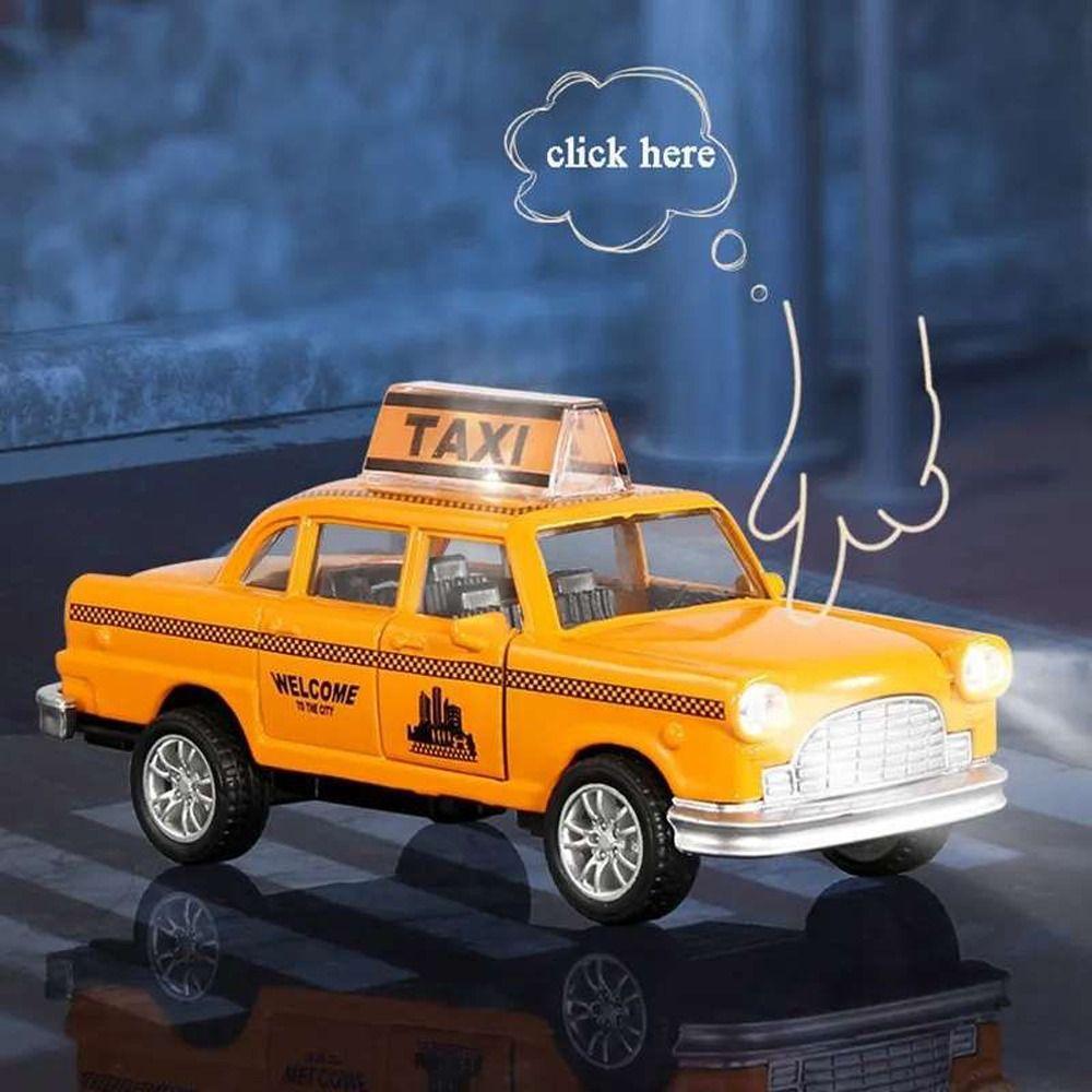 Plastic Miniature Toy Car Zinc Zinc Zinc Alloy Taxi Car Car Fashion Taxi Model Toy  Parent-child