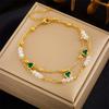 Fashion Niche Vintage Double Layer Pearl Heart Diamond Star Pendant Anklet