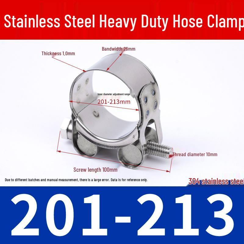 304 Stainless Steel European-Style Heavy-Duty Worm Drive Hose Clamp