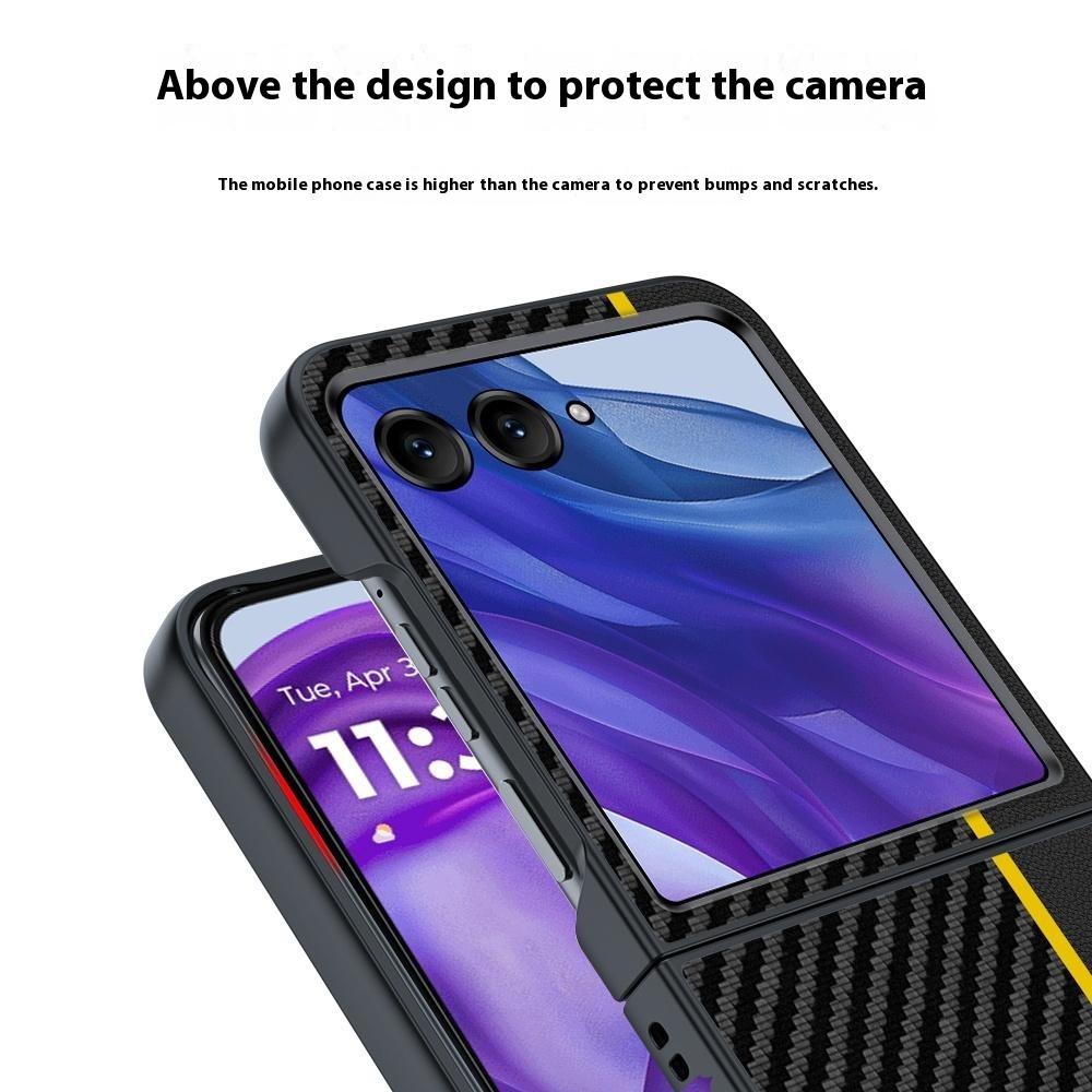 For Motorola Razr 60 Ultra 5G Case Carbon Fiber Texture Ultra Slim Hard PC Phone Cover