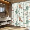 1pc Vibrant Cowboy Boots and Cactus Shower Curtain - Back to the Western Style with Adorable Details, Includes 12 Hooks
