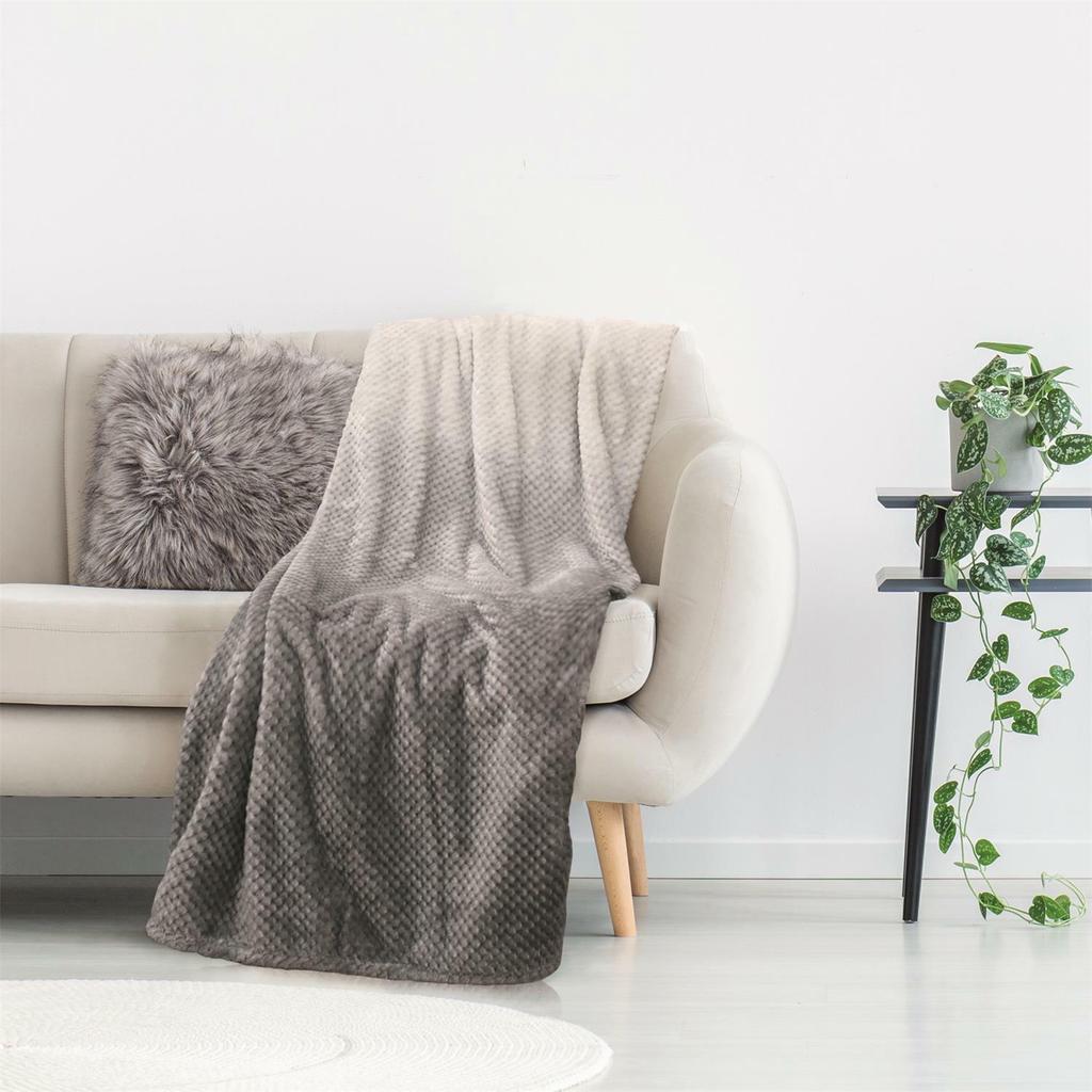 FLUFFY BLANKET Honey gray 150x200 cm SOFT | PLED