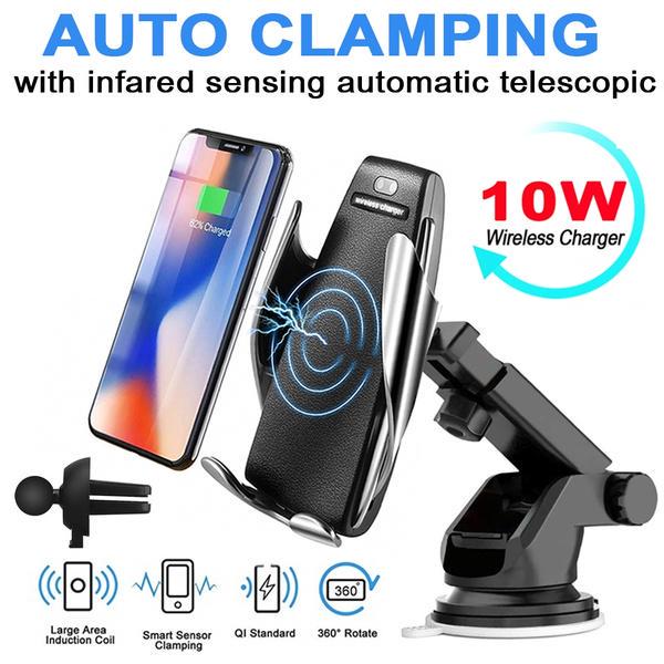 Buy Wireless Car Charger Holder Qi Fast Charging Infrared Sensor