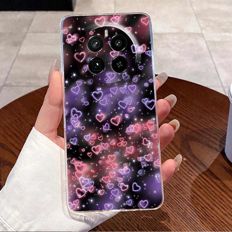 For Realme GT5 Pro Casing Clear Soft Silicone Love Heart Rabbit Cute Cartoon Back Cover for Realme GT 5 Pro 5G Phone Case Bumper