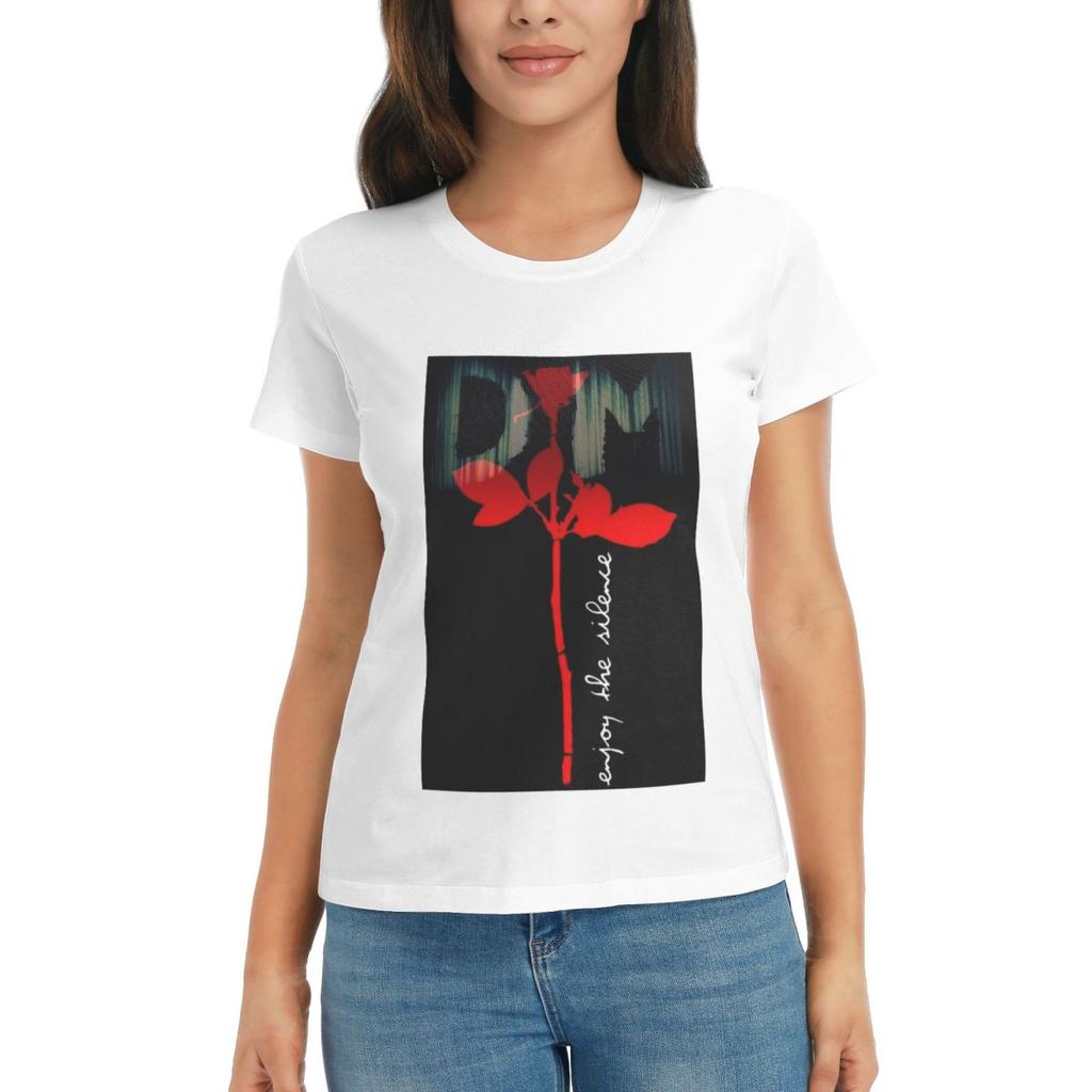 Women TShirt Electronic Rock Depeche Cool Mode Summer Short Sleeve Tees Round Neck Cotton T Shirts Clothes Tops Streetwear