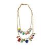 European Bohemian Enamel Flower Necklace - Hand-painted, Multi-layer Stackable Design for Women
