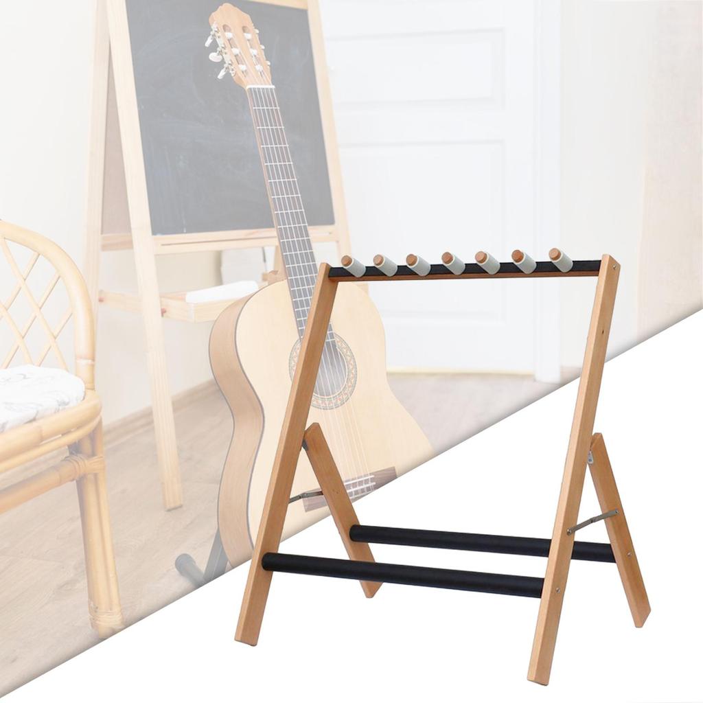 Multiple Guitar Stand Non Scratch Padding Portable Folding Removable Retainers Guitar Holder Wood for Case Bass Guitar Bag Home