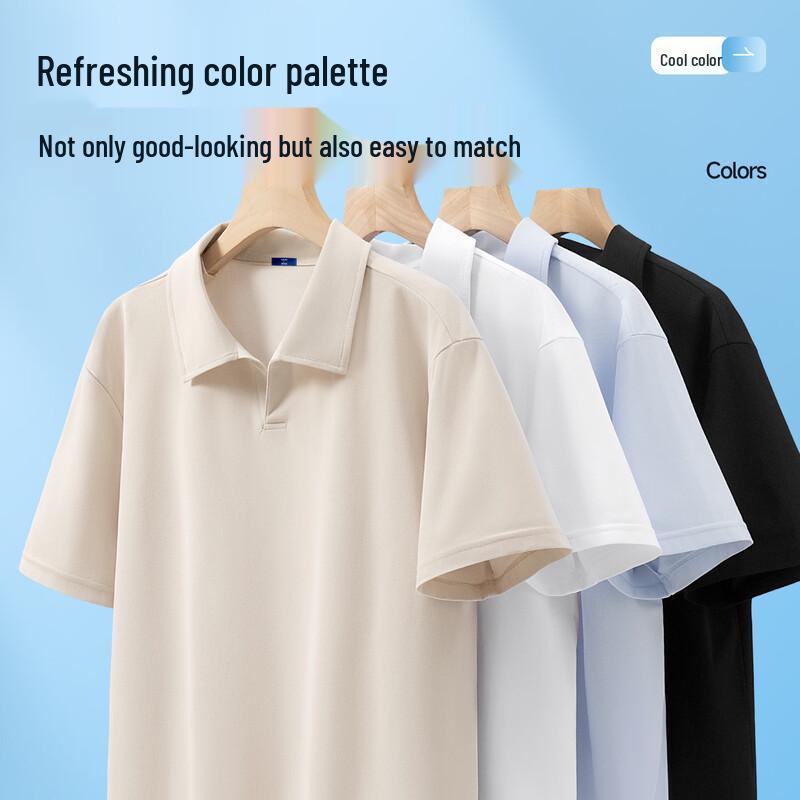 GENIOLAMODE Men's Quick-Dry Ice Silk Polo Shirt