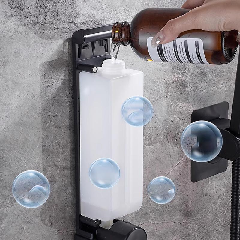 1/2/3pcs Pressed Soap Dispenser Staple Free Large Capacity 500ml Lotion Shower Gel Pump Dispenser Magnetic Liquid Container