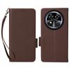 For Oukitel C37 Case with Wrist Strap Litchi Texture PU Leather Wallet Phone Cover