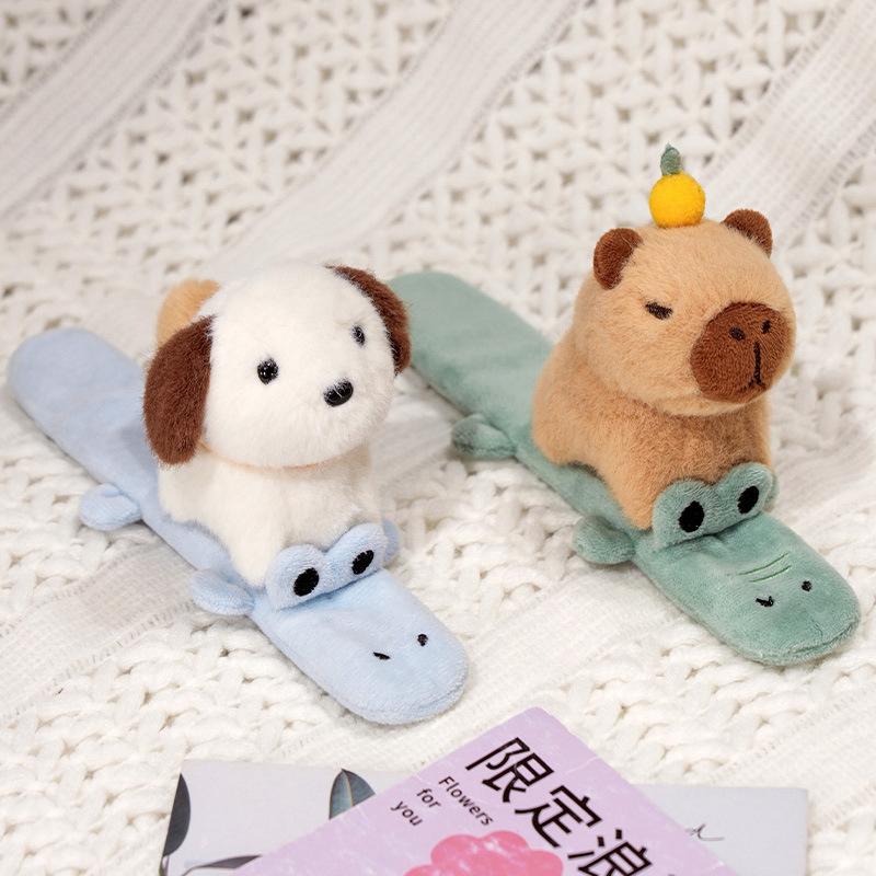 Creativ Amuzant Animal Slap Snap Wrap Brățară Brățară Drăguț Desene Animat Capybara Câine Pisică Pluș Inel de mână Brățară Cadou de aniversare