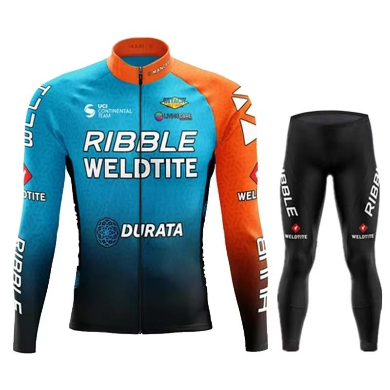 2026 White  Cycling Jersey Set Ribble Weldtite Cycling Clothing Autumn Men Road Bike Shirt Bicycle Tights Mtb Maillot Culotte
