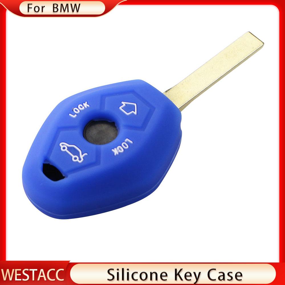 Silikon Auto Schlüsselanhänger Etui Halter Schale Schutz Schlüsselhülle Passend für BMW X3 X5 Z3 Z4 3 5 7er E38 E39 E46 E83 M5 325i 2 Tasten