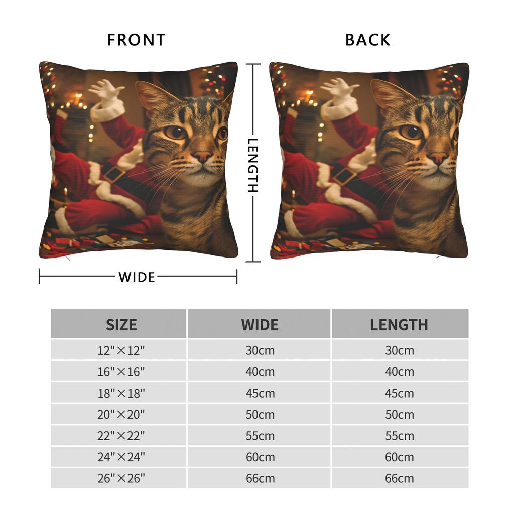 Pillow Case Cat Selfie with Santa Xmas  Soft  Pillow Cover For Office Car Home Decor Morden Pillowcases