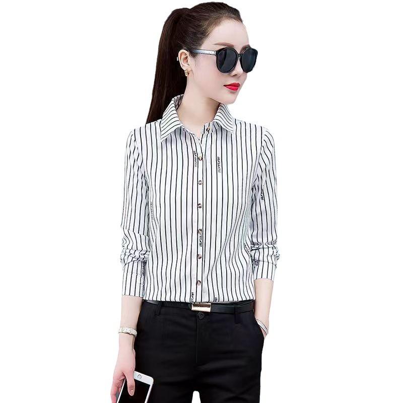 2024 Women's Korean Style Professional Long Sleeve Blouse