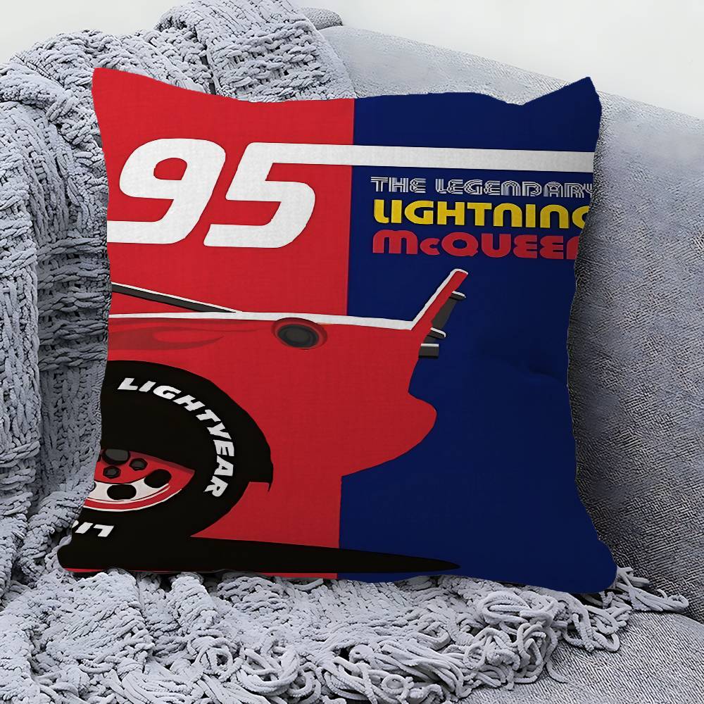 Cartoon L-lightning Anime M-mcQueen Office Cushion Pillowcase Car Cushion Cover45X45CM Lumbar Pillowcase Sofa Pillowcover