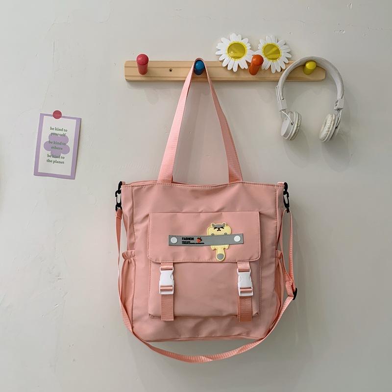Student cloth bag Large capacity tote bag Trend casual shoulder bag Crossbody bag Commuter handbag Water-proof